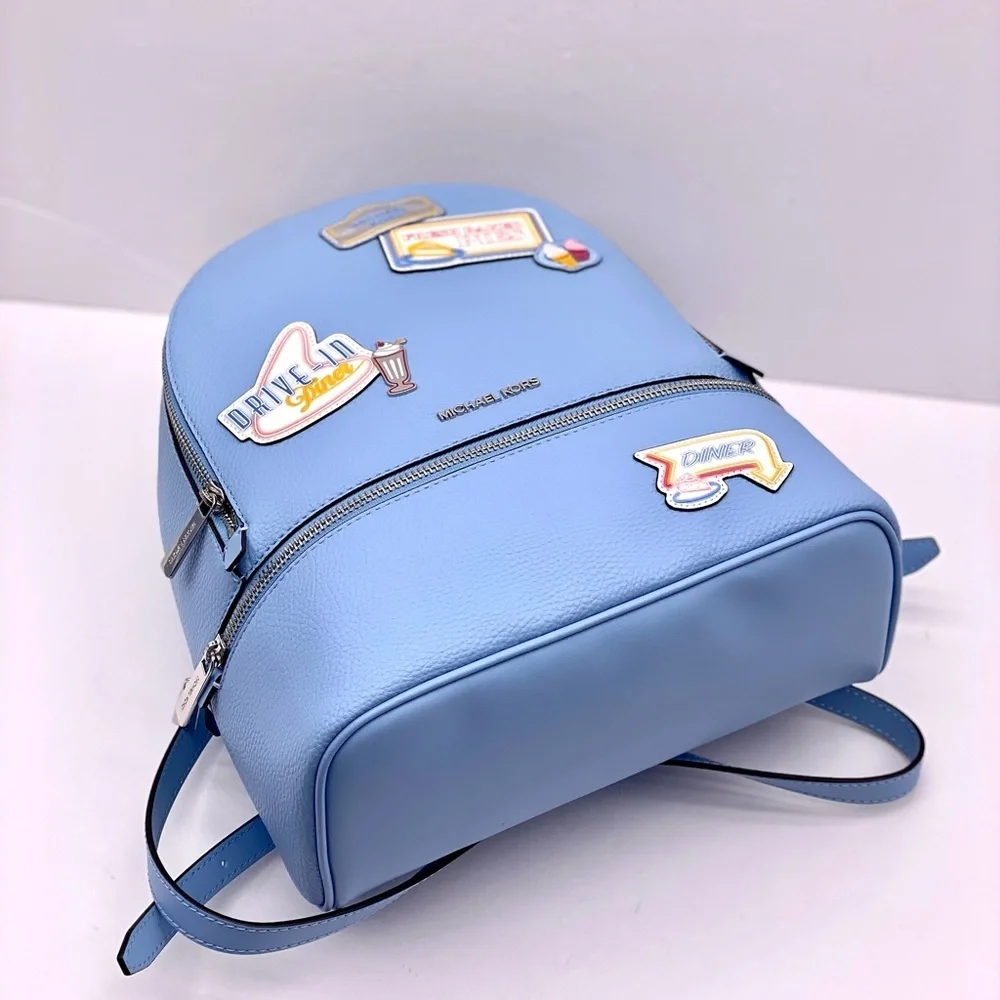 Michael Kors Blue Backpack with Patches